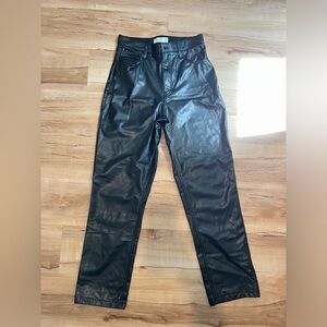 ABERCROMBIE & FITCH LEATHER PANTS 90S STRAIGHT ULTRA HIGH RISE SIZE 29/8 REGULAR